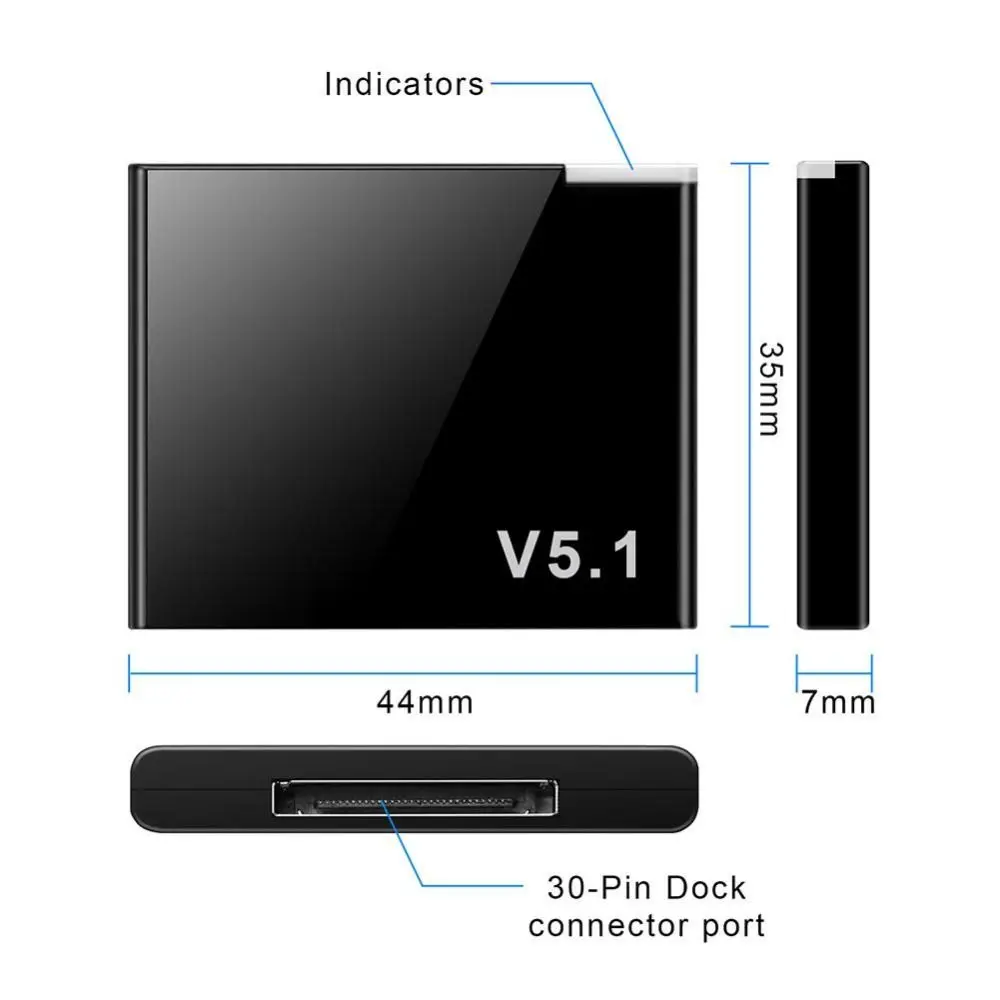 Mini altoparlante Stero per iPod/iPhone Ricevitore audio 5.1 compatibile con Bluetooth Adattatore musicale a 30 pin