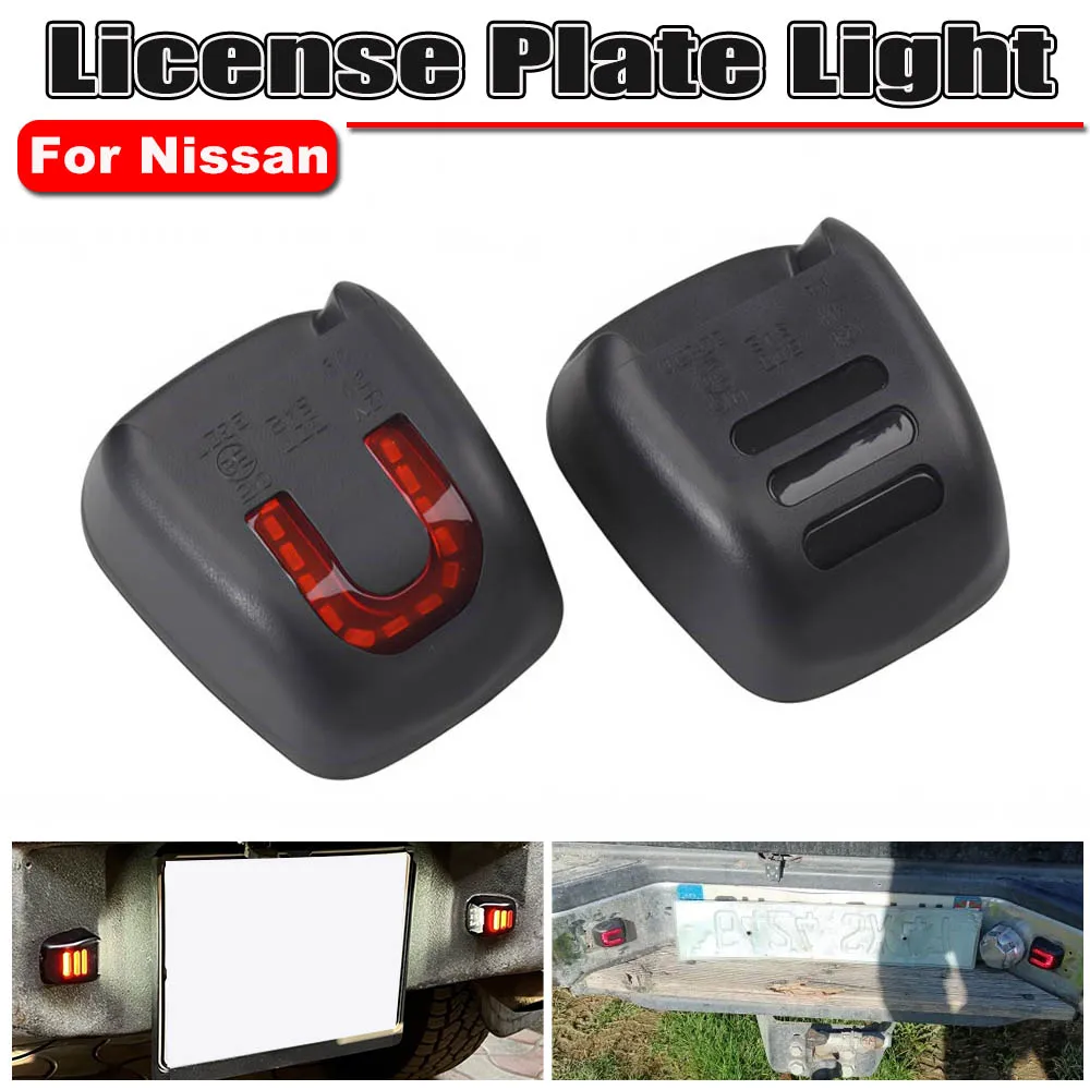 White/Red Led Pick-up License Plate Light For Nissan Frontier Navara D40 Titan Xterra Armada Rear Tailgate Running Tag Lite Lamp