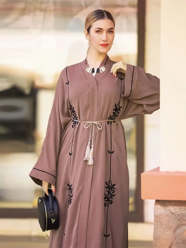 Ramadan Prayer Dubai Embroidery Modest Abaya Kimono Kebaya Turkey Islam Muslim Dress Abayas Women Kaftans Robe Femme Musulmane