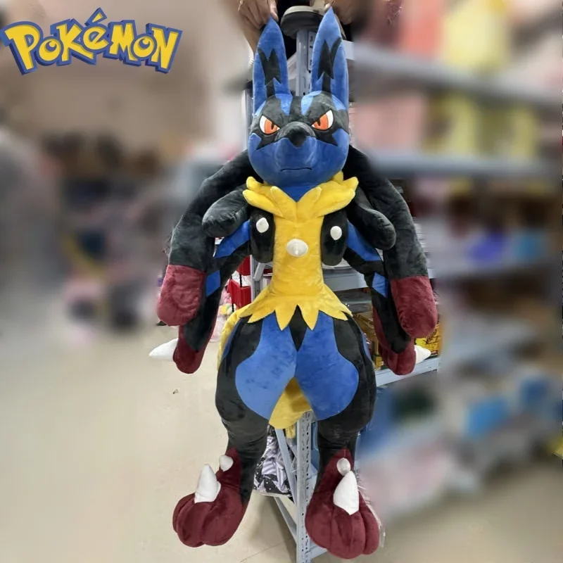 

130/70CM Lucario Pokemon Plushies Super Big Size Cartoon Anime Character Stuffed Plushie Pillow Home Furnishing Gift Collection