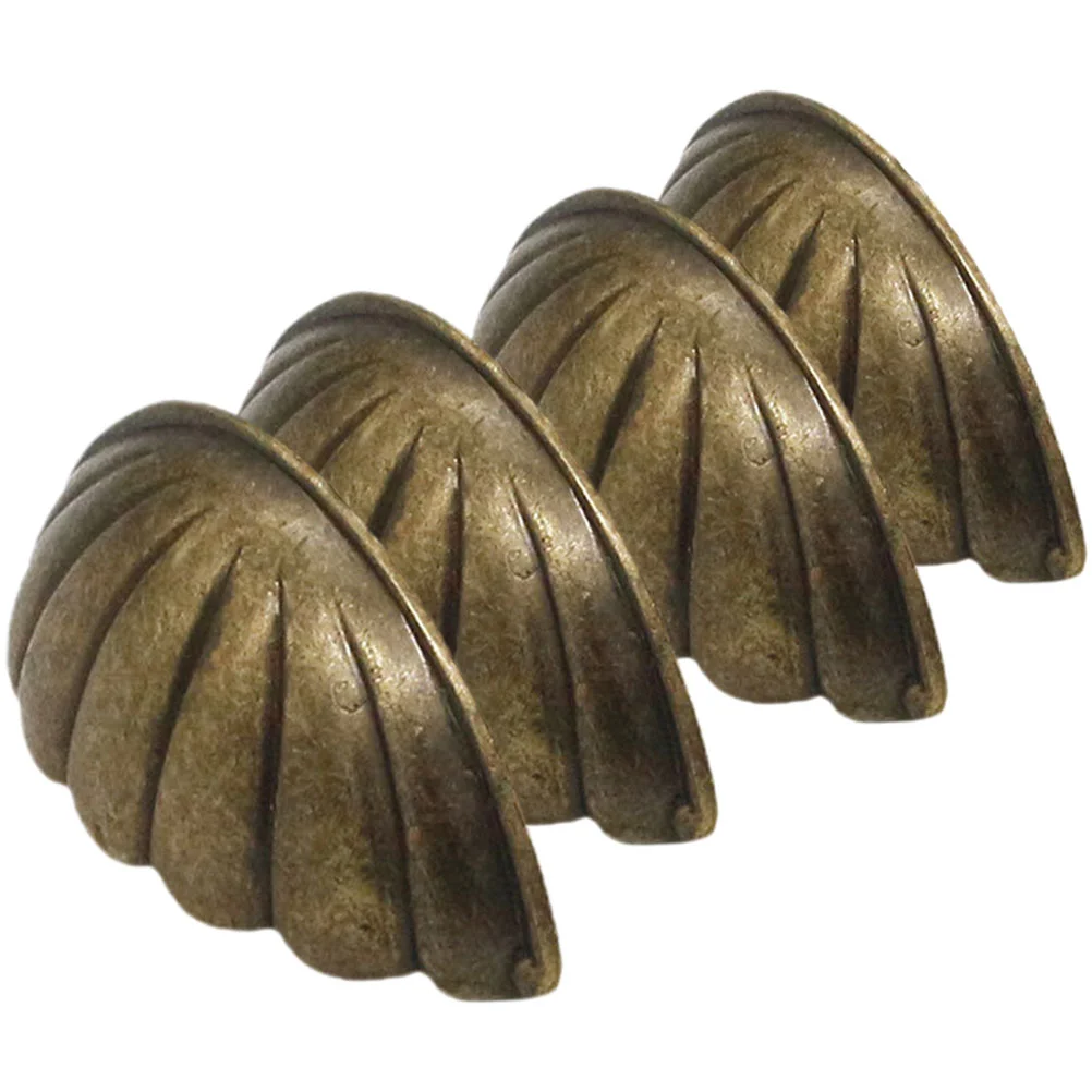 

4 Pcs Shell Handle Door Handles Closet Drawer Pulls Dresser Cabinet Vintage