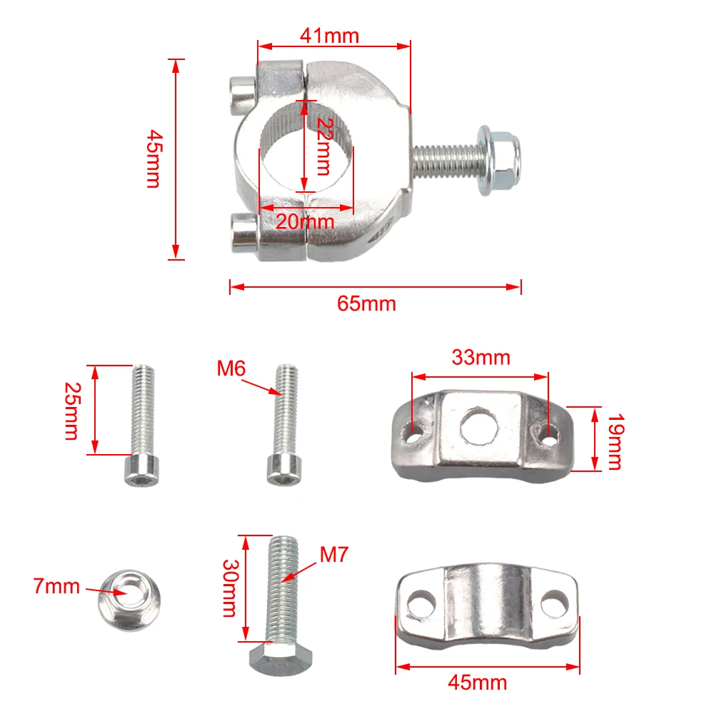 22mm 7/8\'\' Handlebar Bar Risers Mount Bracket Clamp Taper For 2 Stroke 47cc 49cc Mini Moto Dirt Bike Motorcycle Modified Parts