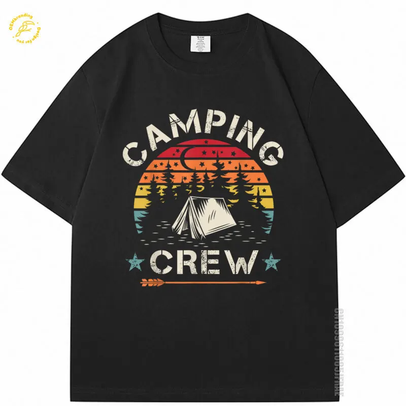 

Campin Crew Tshirt Vintage Retro Camper Oversized T-Shirt Graphic Print Tee Shirts Designer Clothes Man トップス Argentina Fashion