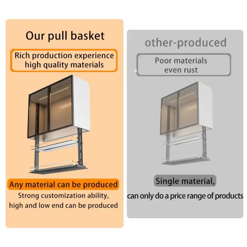 Electric Cabinet Lifting System Hydraulic Intelligent Lifting Kitchen Accessories Cabinet Kitchen Storage Drawer Storage Device
