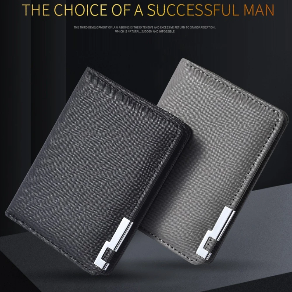Slim Bifold RFID Blocking PU Leather Wallet For Business Men Casual Multi-color Optional Credit Card Holder Purse For Daily Use