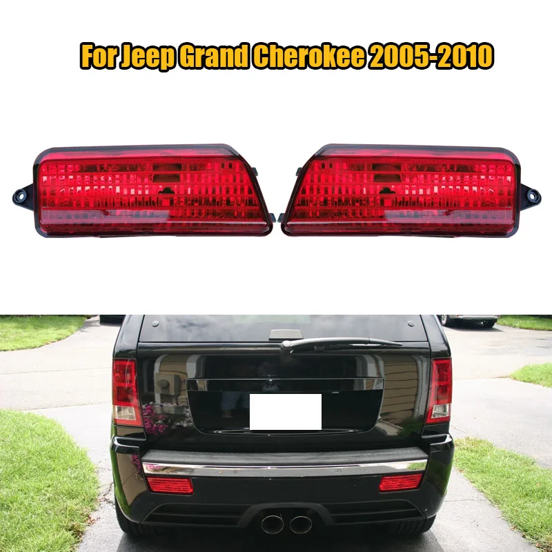 

For Jeep Grand Cherokee 2005 2006-2010 No Bulb Red Len Rear Reflector Light Tail Brake Light Taillights Rear Bumper Fog Lamp