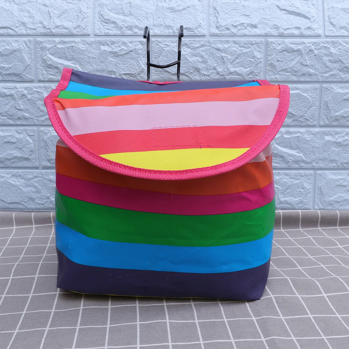 1Pcs Bike Basket Foldable Canvas Front Hanging Carrier Bag Large Capacity Waterproof Storage for Cycling Bike Basket