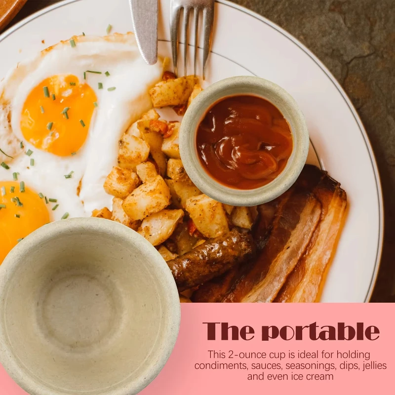 

300 шт., одноразовые бумажные стаканчики для приправ на 2 унции, компостируемые дегустационные стаканчики, порционные стаканчики для образцов для шут, приправ, соуса