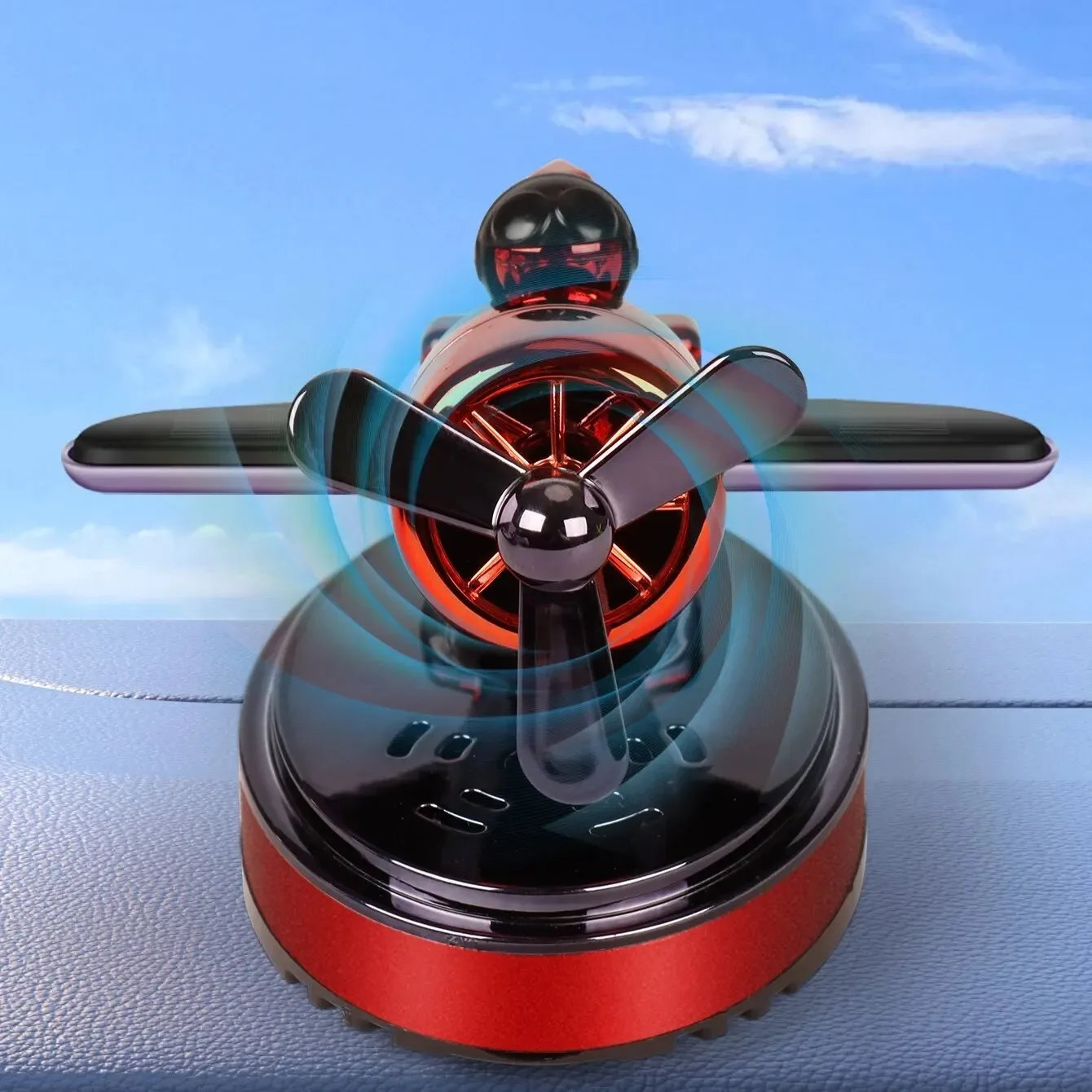 Solar Energy Rotating Airplane Creative Men\'s Car Decoration Car Interior Accessories Desktop Ornament Gift For Woman, Man, Car