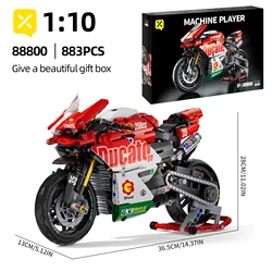 ToylinX 883pcs Motorcycle Building Set 1:10 Model Kit Building Block Car for Kid Adults Festive Gifts Christmas Halloween Easter