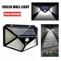 Smart Light Controlled 100 LED Solar Light Human Body Sensing Street Light Waterproof Solar Light for Outdoor Garden Lighting