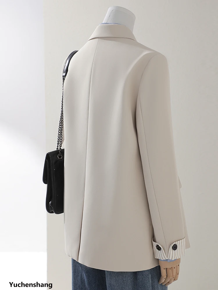 เสื้อเบลเซอร์ลำลองแฟชั่นฤดูหนาวสำหรับผู้หญิง แขนยาว ทรงหลวม