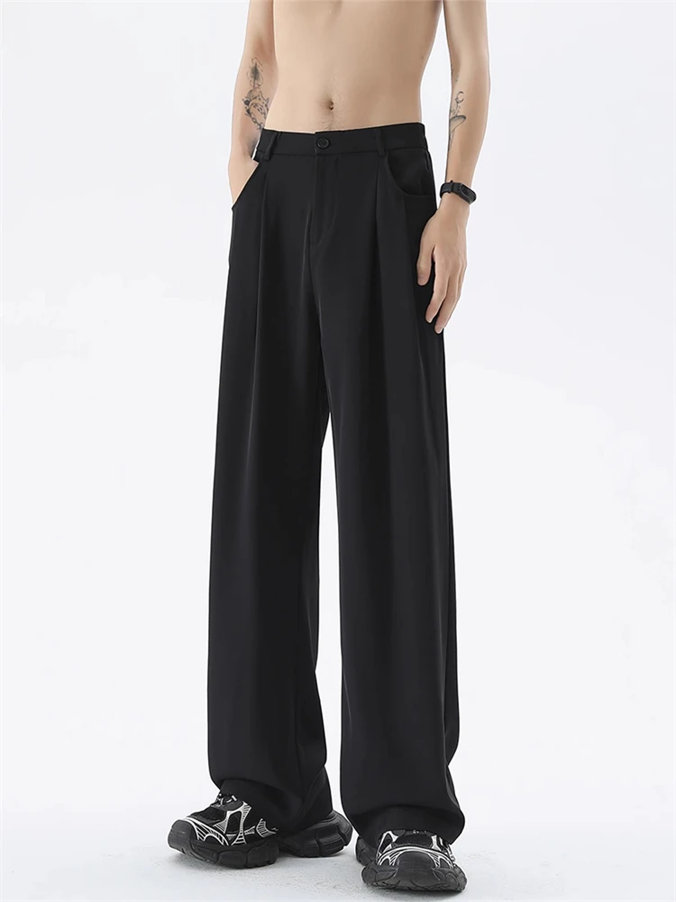 

Aymelon American Retro Drapey Wide Leg Men's Summer Casual Sle Loose High Street Cool Straight Tube Pants