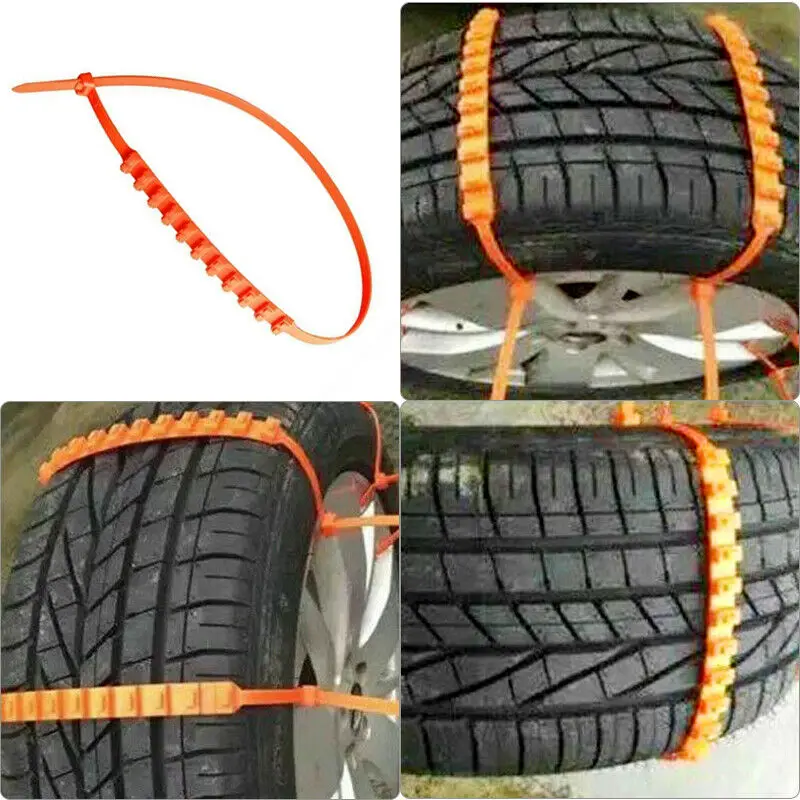 Tire Cable Tie Kit Ten Pieces Essential Gear for Cars and Trucks in Winter Weather Fits Wheels up to Twenty Two Inch Width