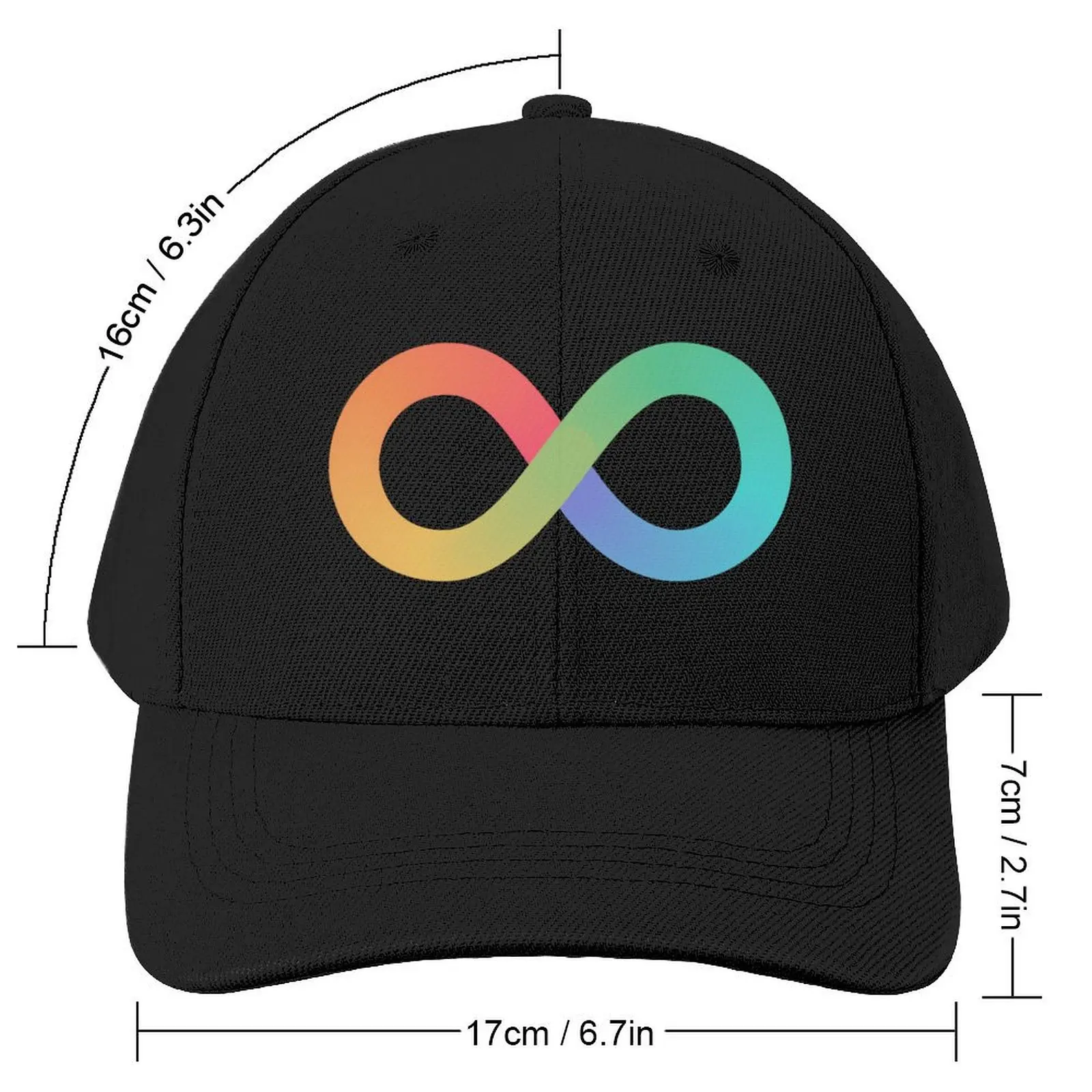 Autism Acceptance Infinity Symbol Baseball Cap Snapback Cap black Women's Golf Wear Men's