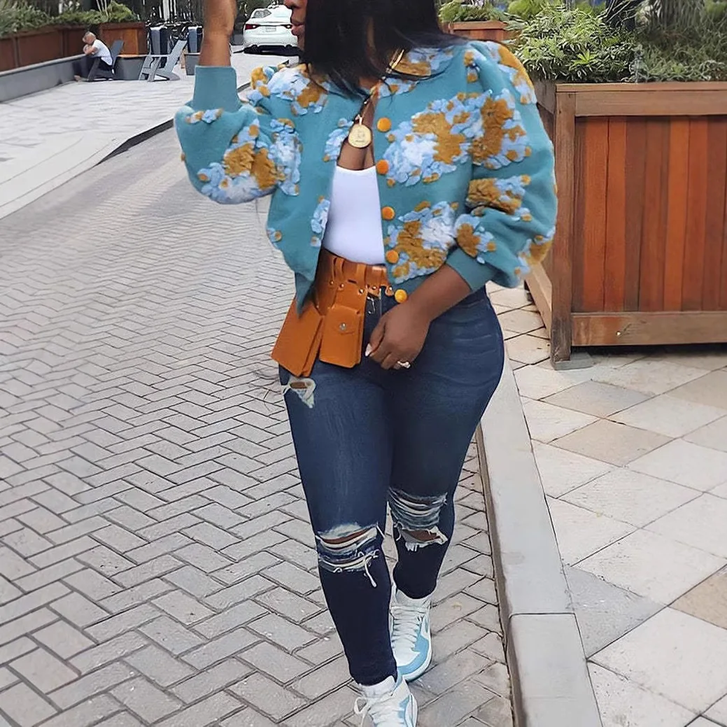 سترة نسائية غير رسمية على الموضة من قماش الجاكار القطيفة سترة نسائية شتوية ملابس خارجية جديدة في معاطف Roupas Femininas Elegantes