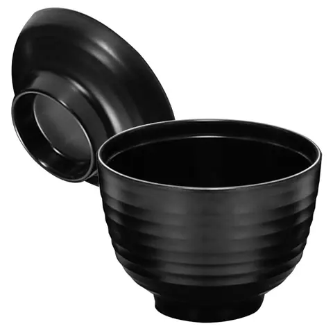 Liten misosoppskål i imiterat porslin, täckt, mini-matbehållare i japansk stil, värmetålig liten skål 10 best sales misosoppa skål - №2