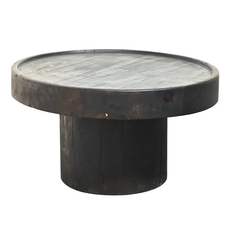 Old elm edge corner few solid wood coffee table surprise quiet wind coffee table negotiation table