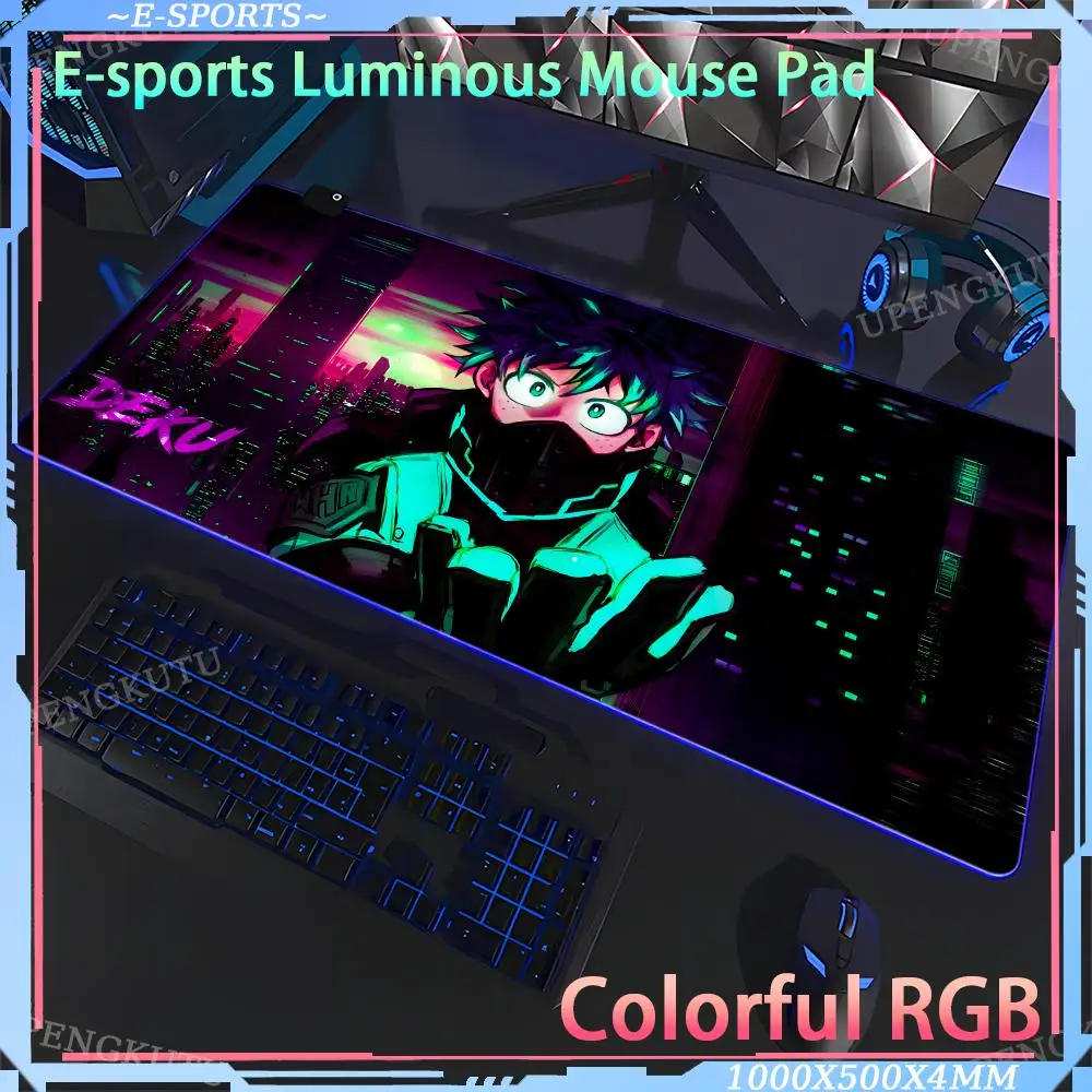 Mouse Gaming M_my_Hero_Academia desk accessories Computer desk pad Gaming keyboard pad Game console mechanical desk RGB