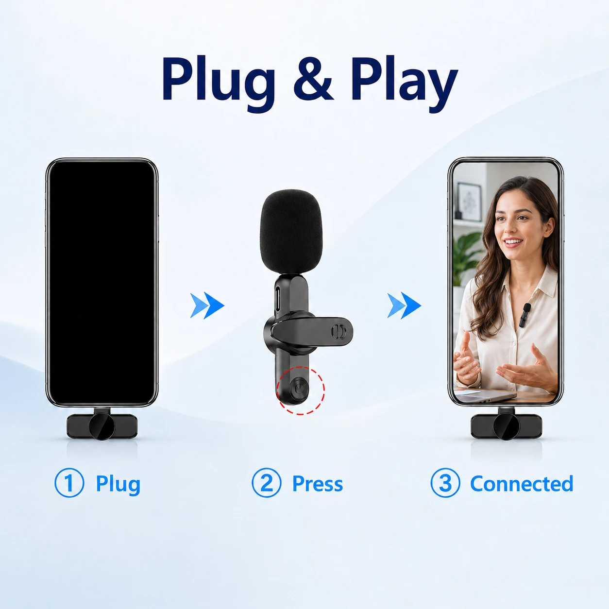 Picture 4: Wireless Lapel Microphone, Noise-Cancelling, Suitable for Vlogs, Interviews, and Live Streaming, Compatible with Type-C Devices