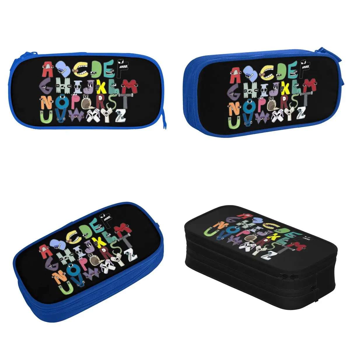 Imagem -02 - Lápis Grandes com Zipper Vilão Carta Abc Lápis Cases para Meninos Matching Evil Alphabet Lore Pen Holder Bolsa para Estudante Armazenamento de Escritório