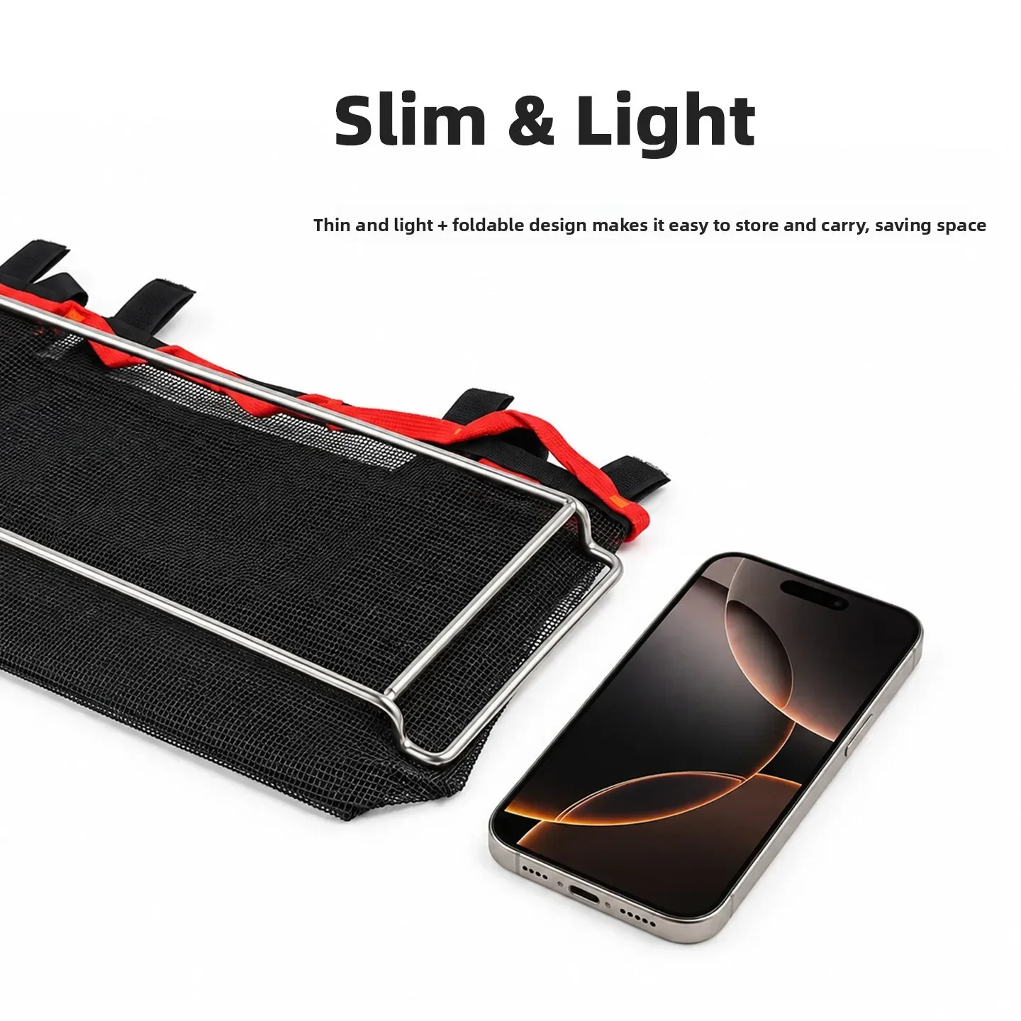 Cesta de almacenamiento plegable para mesa de camping al aire libre, cesta de drenaje para vajilla de picnic, rejilla de malla colgante para almacenamiento de mesa con plato de aluminio.