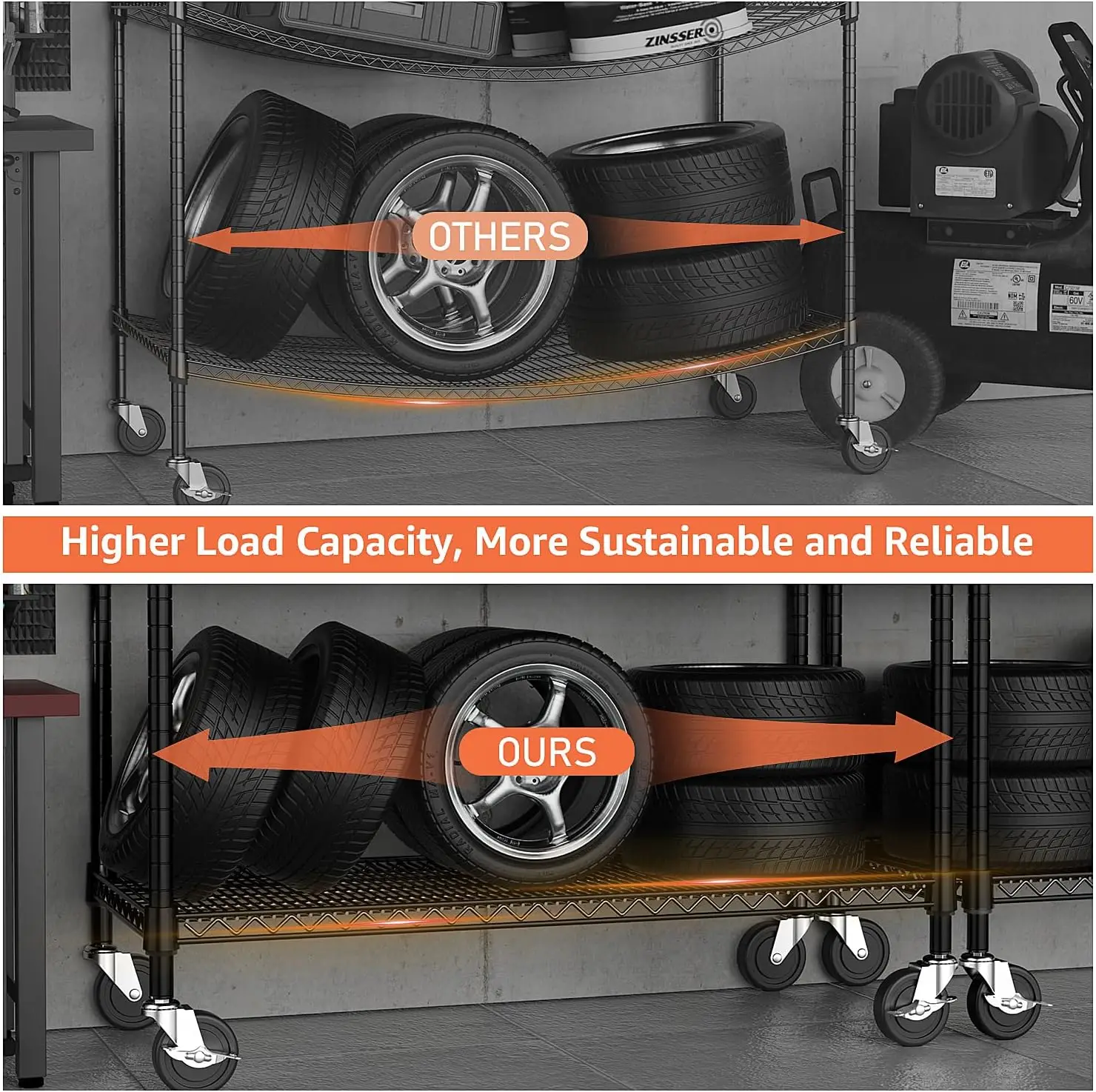 رفوف المرآب 5 وحدات رفوف معدنية صناعية للتجميع التجاري، الطابق السفلي، المخزن، المستودع، المدرسة، سهلة التجميع