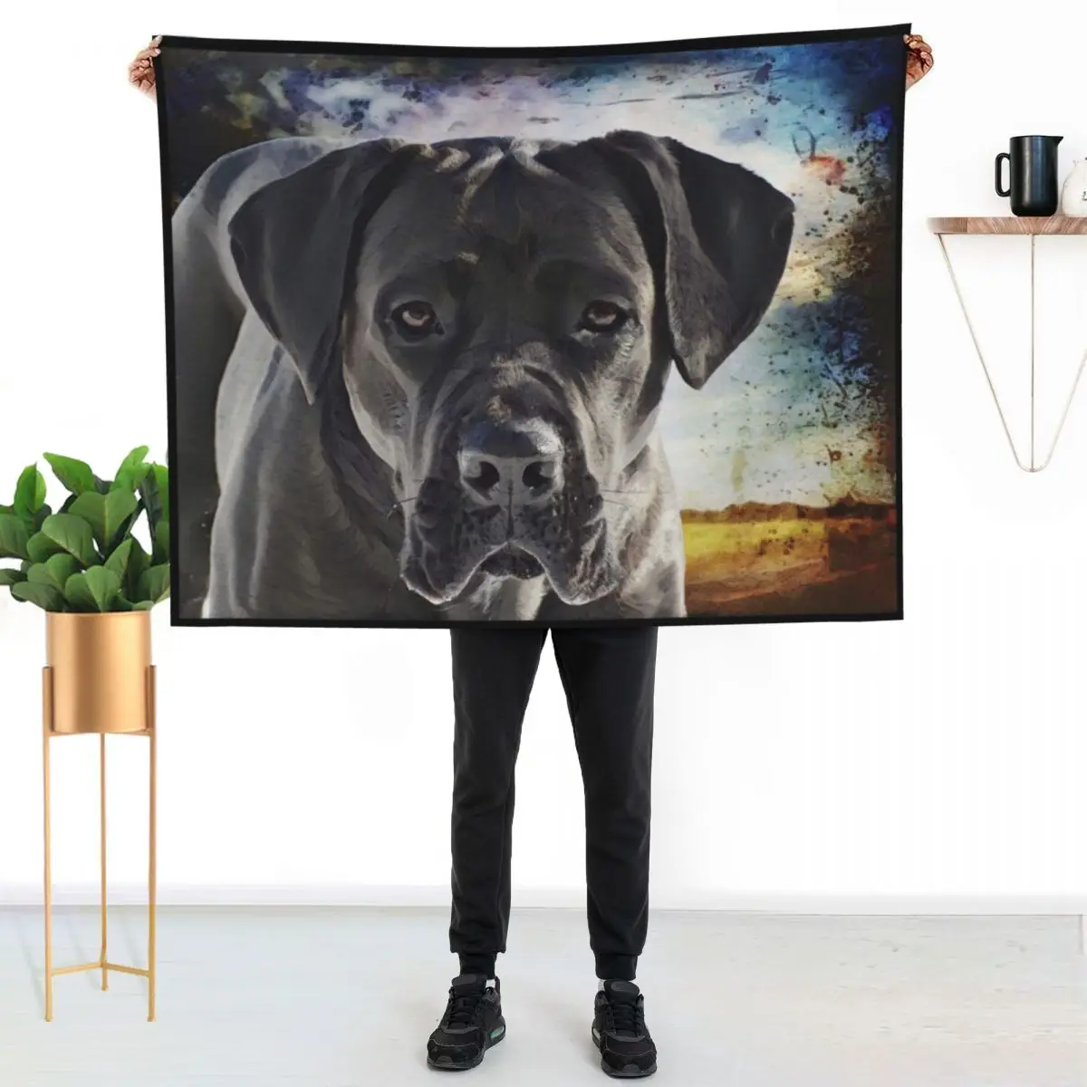 Cane Corso With Floppy Ears Throw Blanket Luxury Designer Softest heavy to sleep cosplay anime anime Soft Plush Plaid Blankets