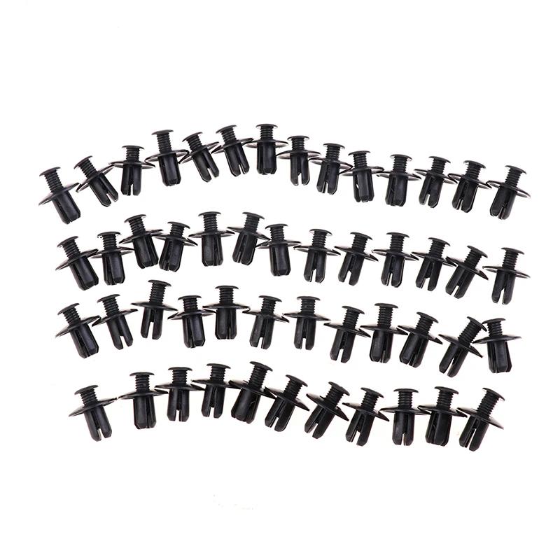 50pcs Universal Car Bumper Fender 8mm Hole Plastic Rivets Fastener Screw