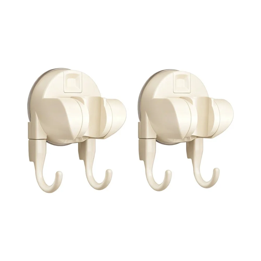 Shower Head Fixing Hook with Strong Suction Cup 2 Pack for Handheld Shower No Drill Wall Mount ABS Bracket 6x5.2x10cm
