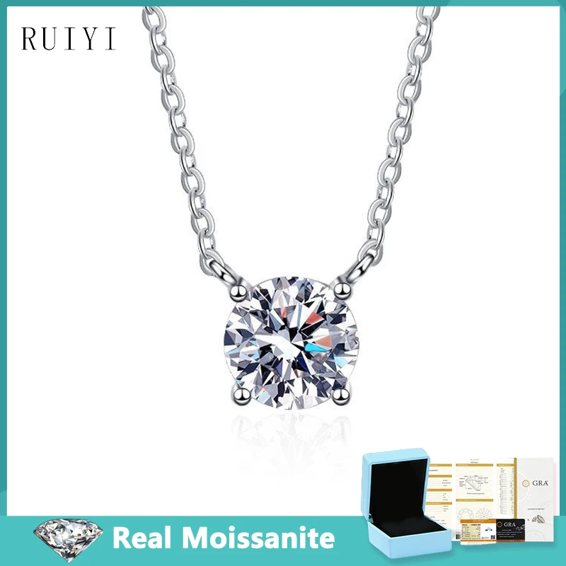 

S925 Sterling Silver 1-3ct Four Claws Moissanite Diamond Pendants Necklaces for Women Wedding Party Luxury Quality Jewelry Gifts