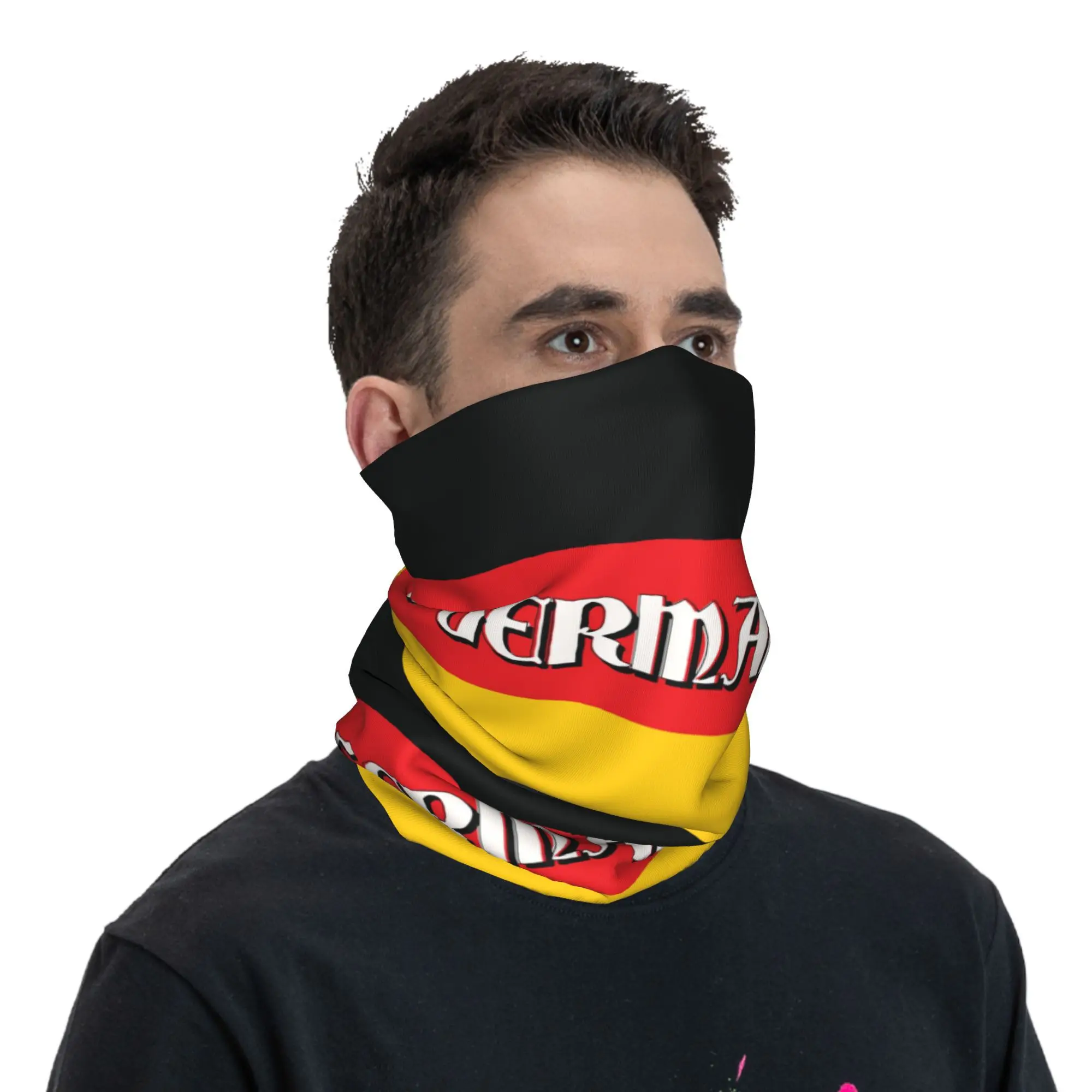 مخصص ألمانيا العلم تصميم شعار الرقبة الجراب النساء الرجال الأشعة فوق البنفسجية الوجه درع الشتاء باندانا وشاح للمشي لمسافات طويلة