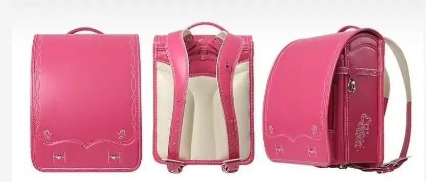 Japanischer Stil Schul rucksack für Mädchen randoseru Rucksack automatische Tasche japanische Schult asche Stickerei Pu Bücher tasche für Mädchen