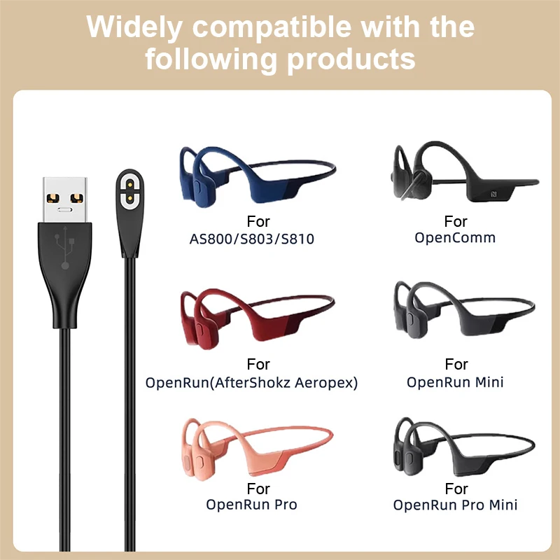 Earphone USB/Type-C Fast Charging Cable For Shokz AS800/S803/S810/ Open Run Bone Conduction Headphone Headset Charger Adapter