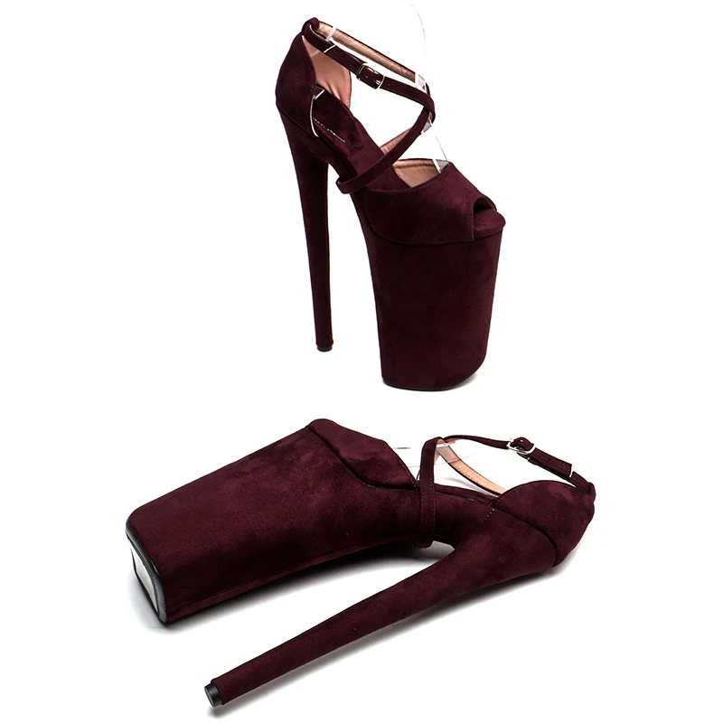 Leecabe  26CM/10inches Suede Upper  sexy exotic High Heel platform party sandals stripper heel  Pole Dance shoes