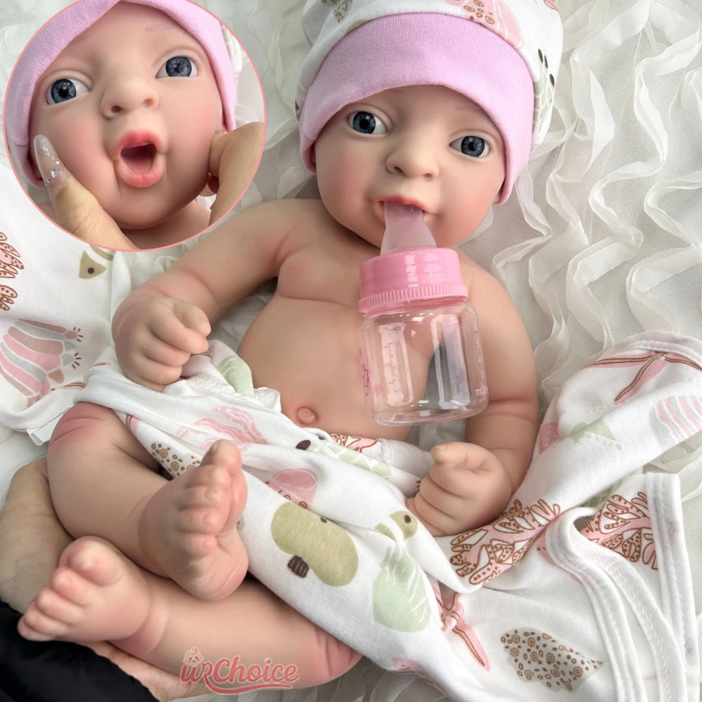 

17Inch Lifelike Silicone Reborn Baby Girl Handmade Soft Waterproof Art Rebirth Doll Perfect for Kids Toy and Artist Gift