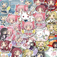 10/30/48pcs Magic Girl Madoka Anime Stickers Kawaii Girls Cartoon Sticker Waterproof Notebook Laptop Luggage Tomoe Mami Decals