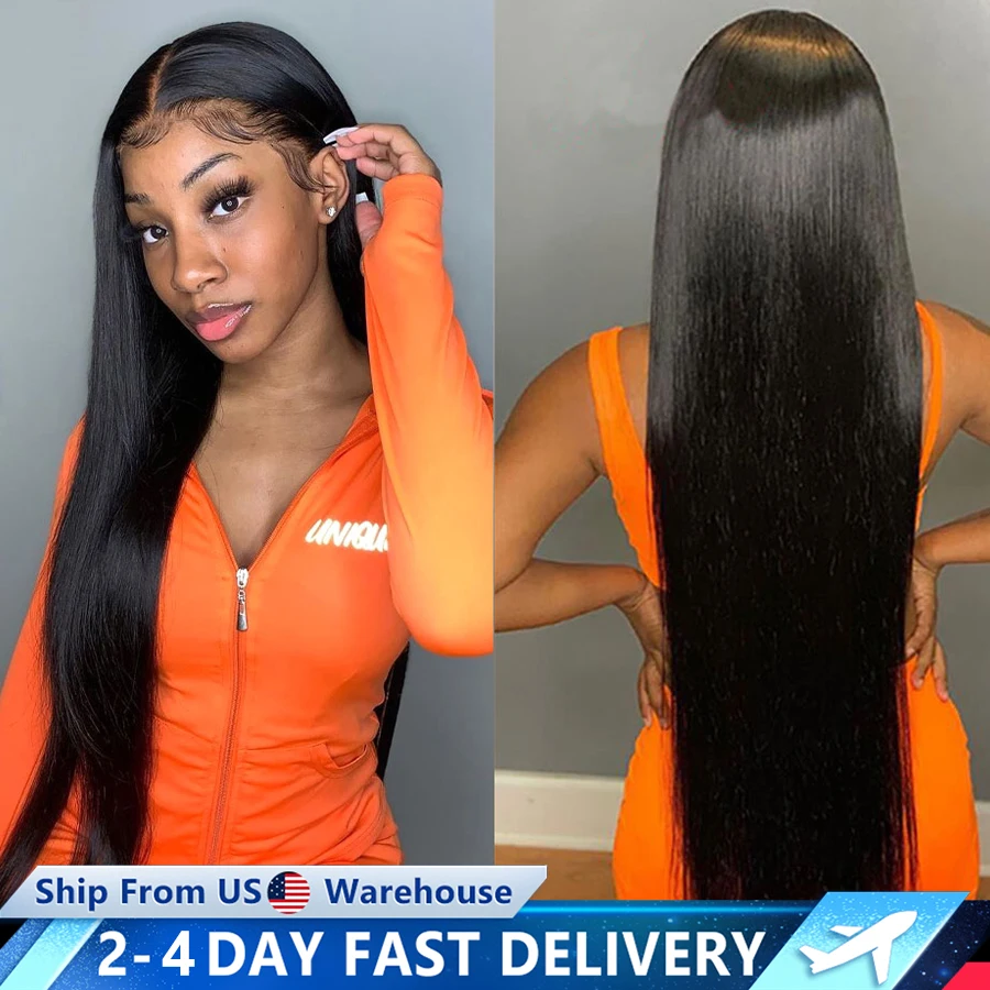 200% Bone Straight 13x4 13x6 360 HD Lace Front Human Hair Wigs Brazilian Lace Frontal Wigs For Women 4x4 Lace Closure Wig