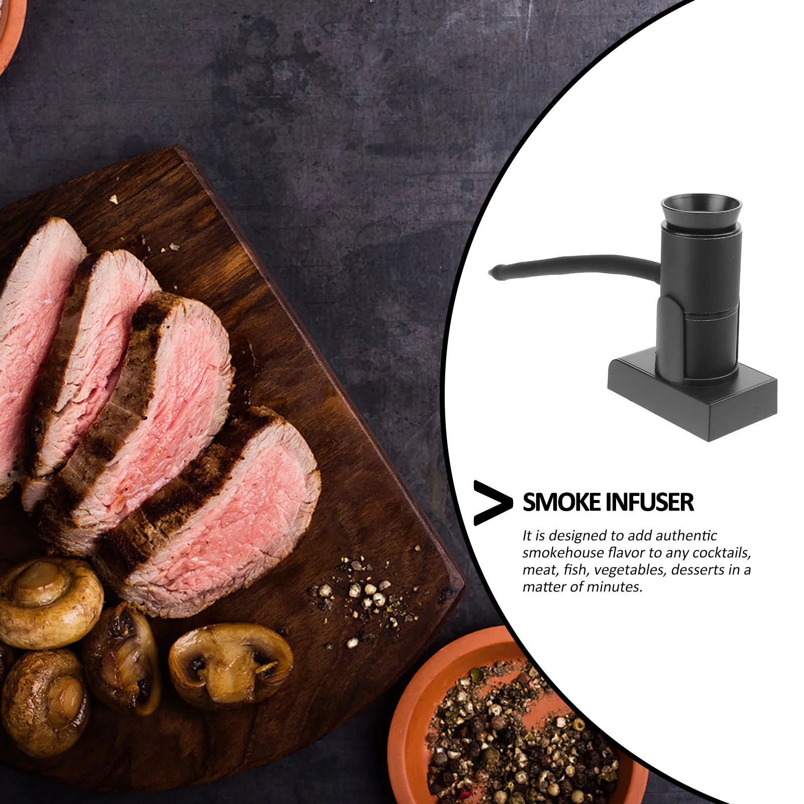 

1Set Smoke Infuser Premium Kitchen Smoker for Cocktails Meat Fish Vegetables Desserts Molecular Cuisine Bbq Food Smoke