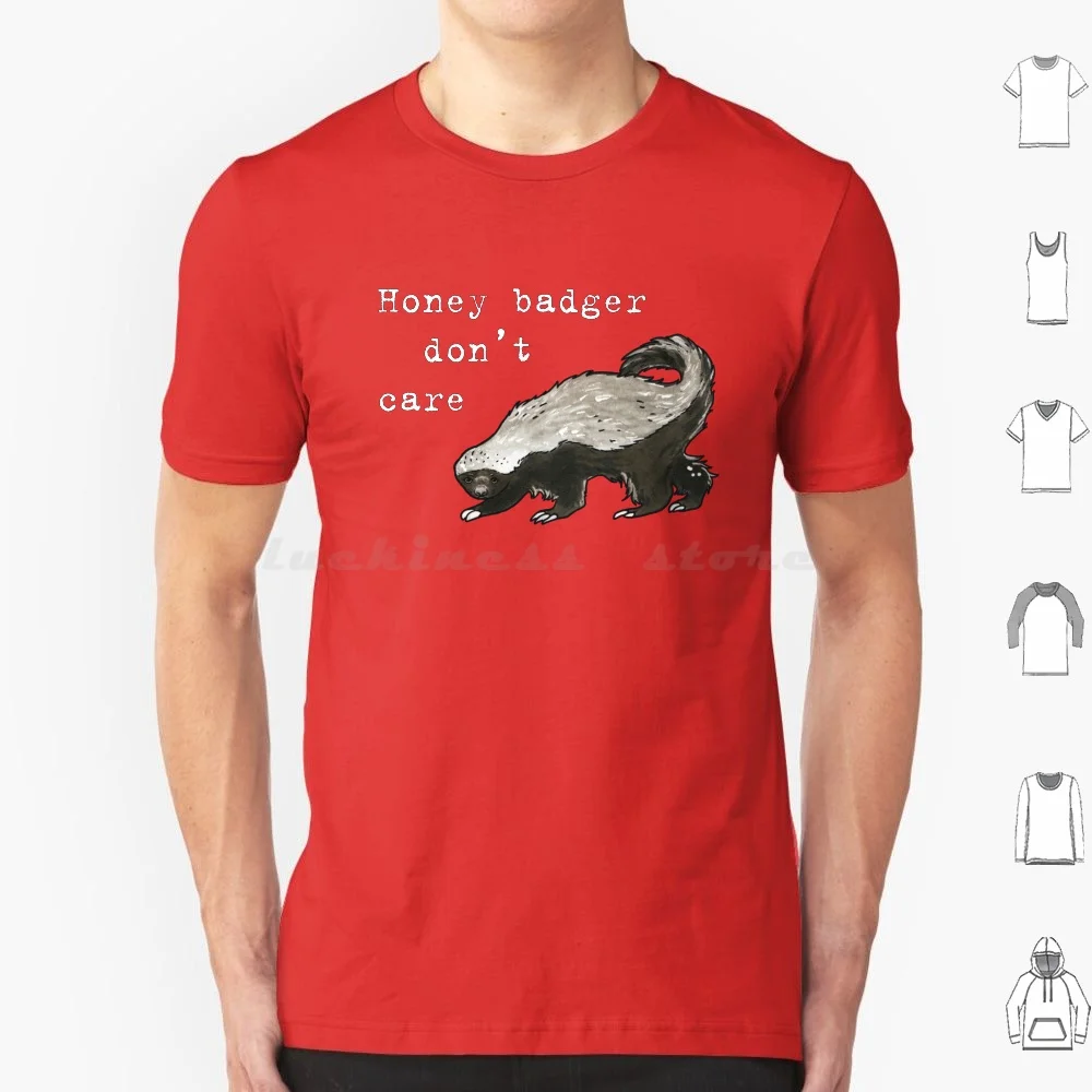 T-shirt Honey Badger Dont Care-Animal Series, grande taille, 100% coton, Honey Badger Dont Care Africa Fierce Fearless Meme, noir et blanc