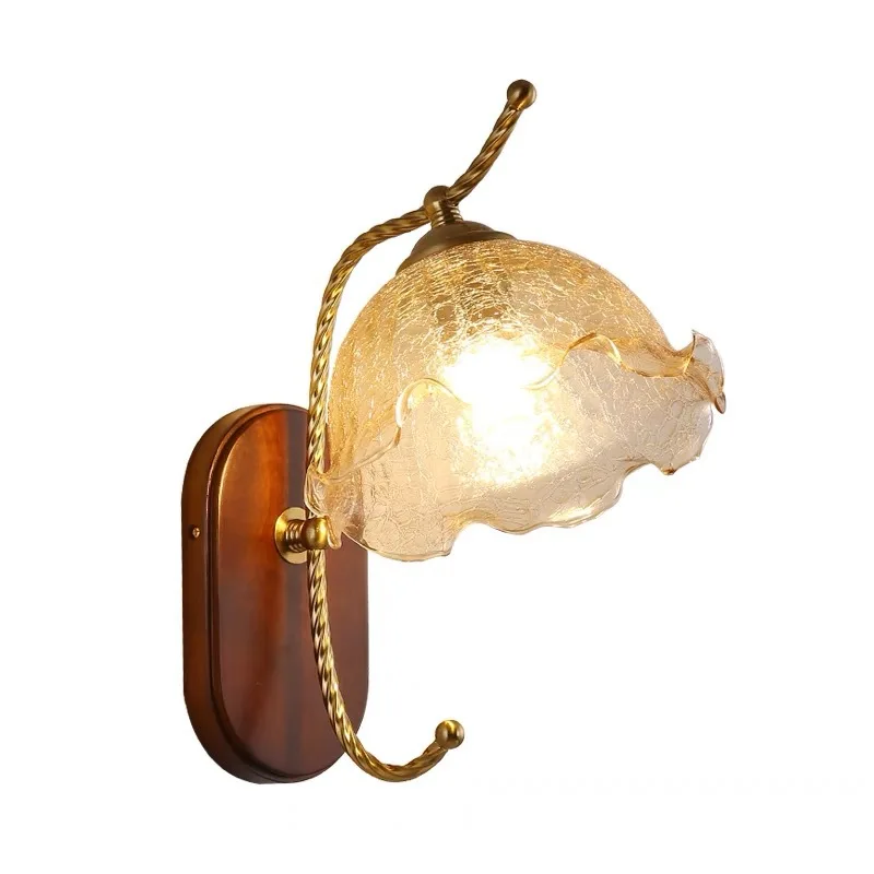 

Nordic style modern and simple, bedroom bedside lamp American retro, bedroom wall lamp background wall