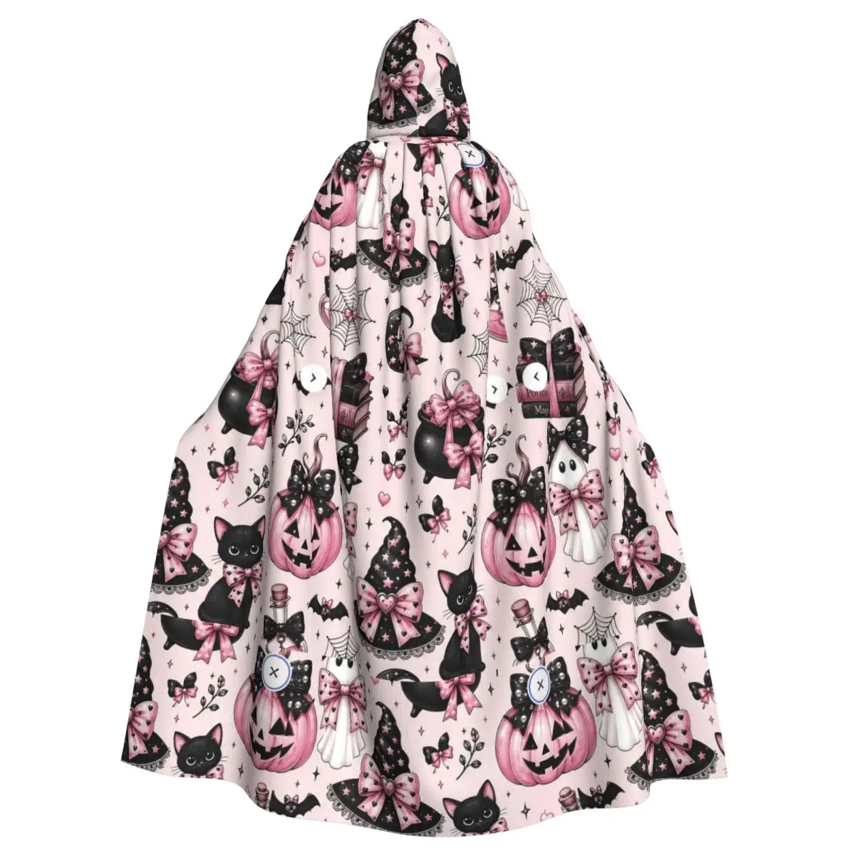 Aldult Halloween Gothic Cloak with Hood Spooky Cute Grim Reaper Robe Costume for Party