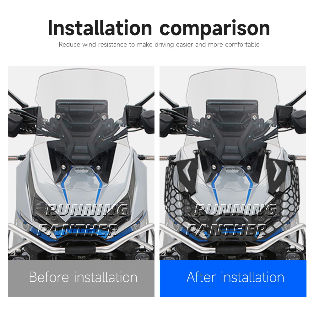 New Motorcycle Front Fairing Headlight Head Light Lamp Net Protection Grille Guard Cover Mesh Lampshade For ZONTES 368G 368 G