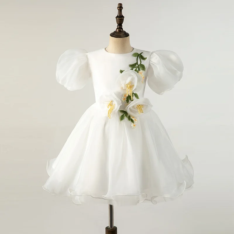 

Платье на день рождения для маленьких девочек, тюлевые платья с клубничным сердечком и ромашками, торжественное платье принцессы для свадебной вечеринки, От 1 до 6 лет