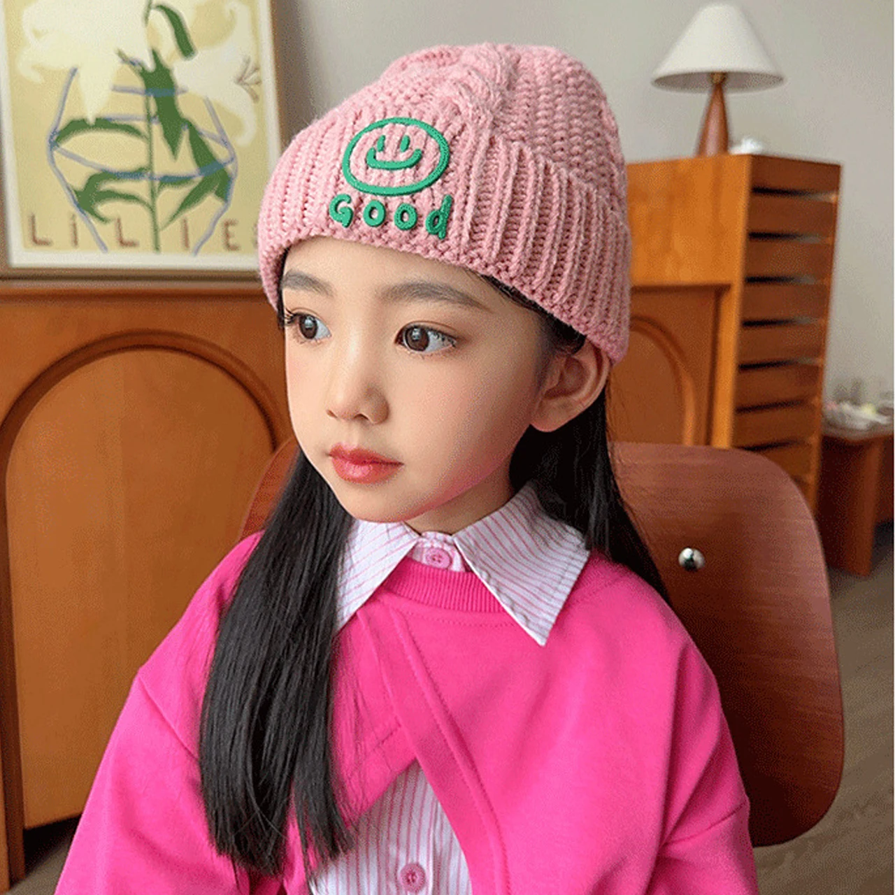 หมวกบีนนี่สีพื้นสำหรับเด็ก หมวกไหมพรมหนานุ่ม อุ่นสบาย สำหรับเด็กชายและเด็กหญิง อายุ 3-10 ปี หมวกไหมพรมถักสำหรับฤดูหนาว หมวกทรงสกัลแคปแฟชั่น