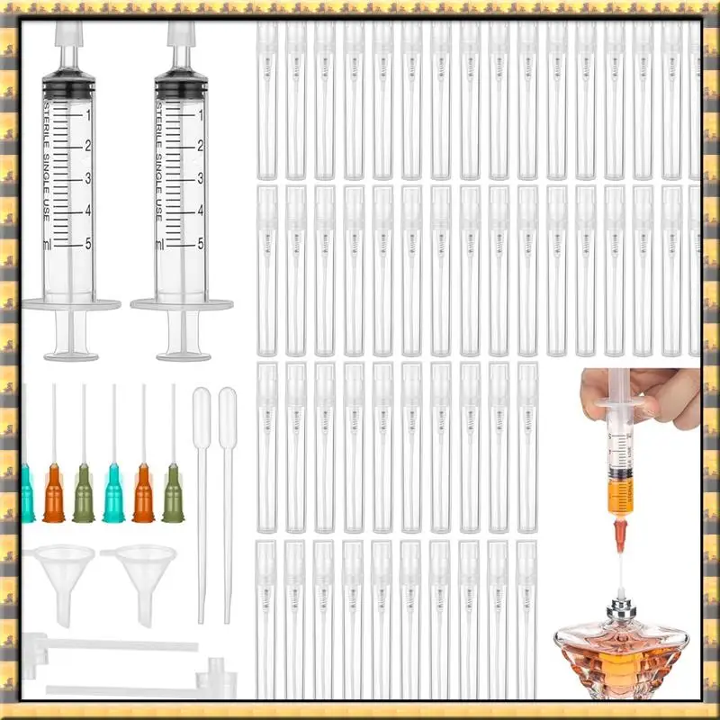

^Arrival 5Ml Refill Pump Tools 64Pc Set- Perfume Decanter Kit Spray-Bottle Dispenser Pumps For DIY Fragrance Making