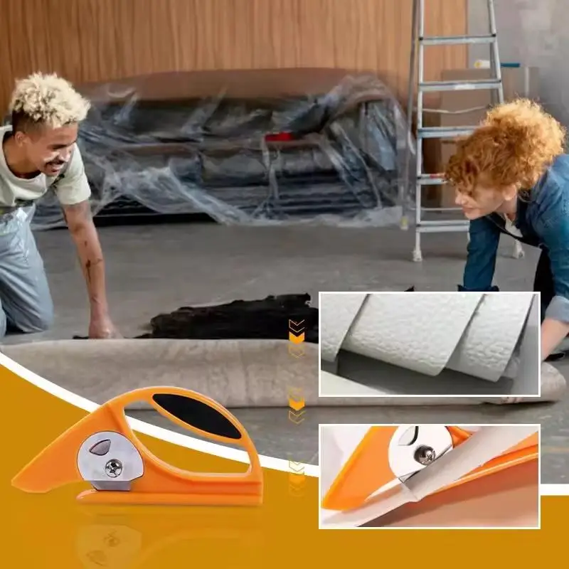 قاطعة دوارة متعددة المواد - شفرة دوارة مقاس 45 مم للسجاد واللينوليم والنسيج والورق، أداة يدوية دقيقة