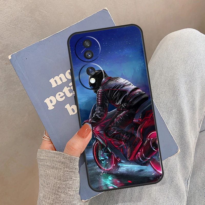 حافظة فنية نيون للدراجات النارية لهاتف Honor Magic 5 6 7 8 Pro لهاتف Honor 200 400 Lite 50 70 90 X8a X8b X9a X9b X9c #5