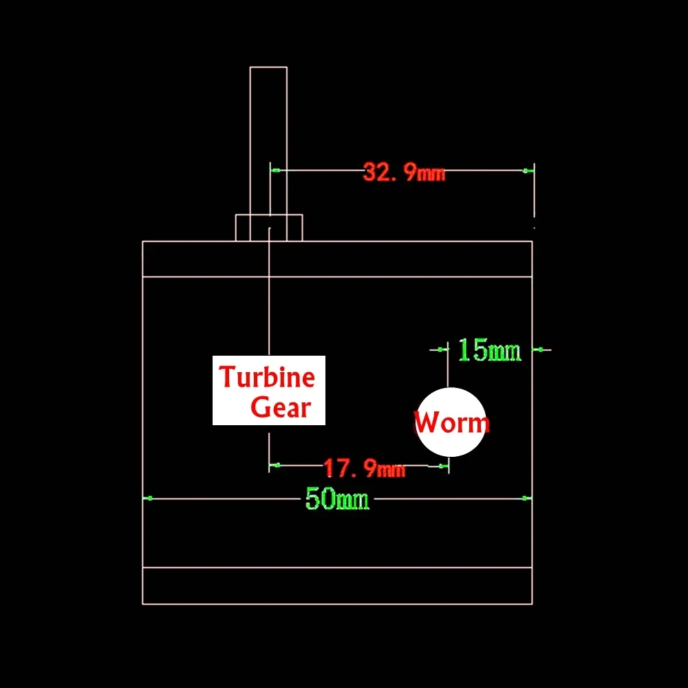 Right Angle 1:5 Worm Gearbox Non Self-lock 8mm Shaft Turbine Transmission Reducer