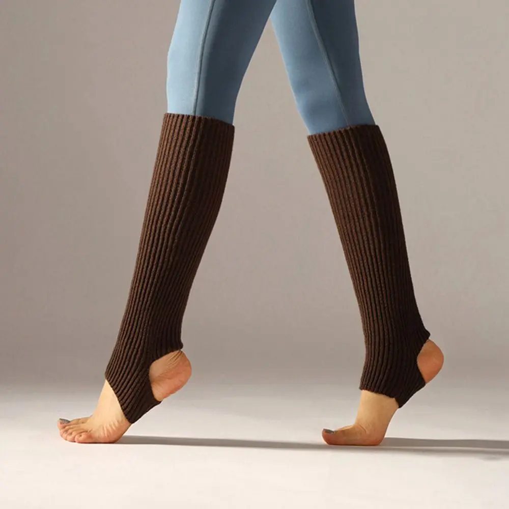 Penutup Kaki Panjang untuk Wanita, Pelindung Kaki Balet, Kaus Kaki Latin, untuk Olahraga, Pemakaian Sehari-hari, Kaus Kaki Rajut Balet, Kaus Kaki Yoga